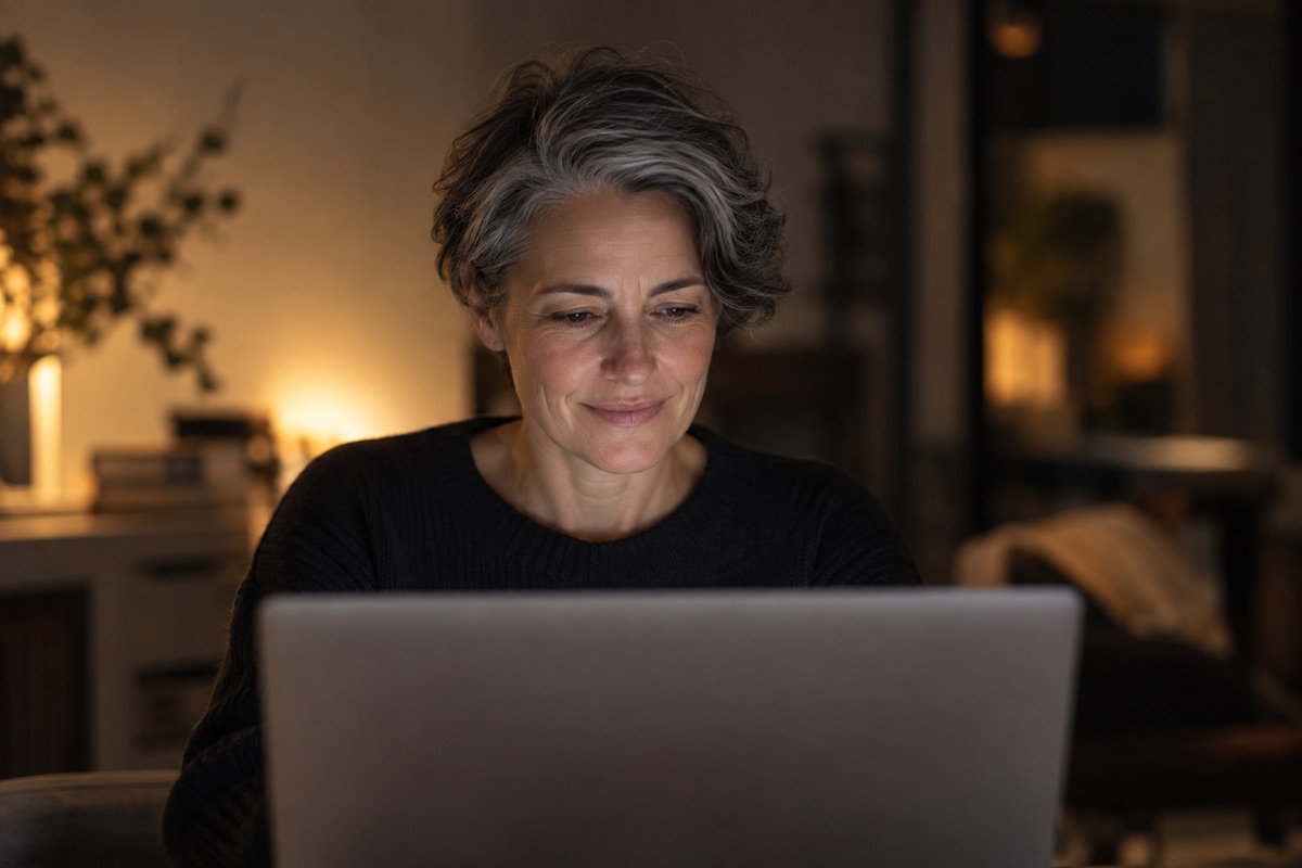 CEO working at a laptop.